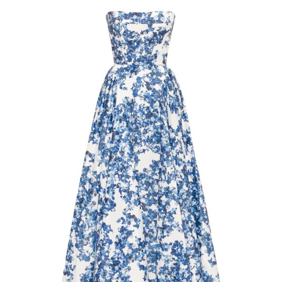Milla Ravishing blue hydrangea corset maxi dress​,​ Garden of Eden